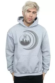 Толстовка с луной Хогвартса Harry Potter, серый