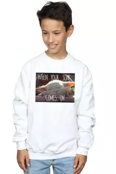 Толстовка с мемом The Mandalorian The Child Song Star Wars, белый