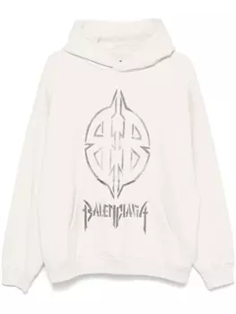 Толстовка с металлическим трафаретом BB Balenciaga, нейтральный цвет