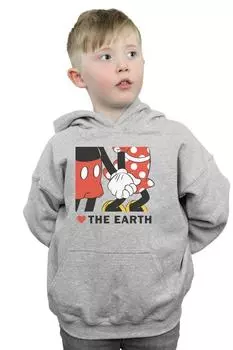 Толстовка с Микки Маусом в форме сердца и земли Disney, серый