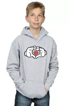 Толстовка с Микки Маусом в форме сердца и рук Disney, серый