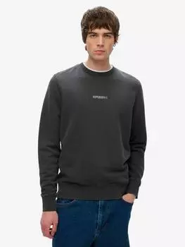 Толстовка с микро- логотипом crew Superdry, цвет Washed Black