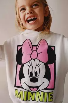 Толстовка с минни маус disney ZARA, белый