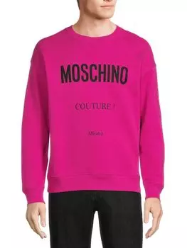 Толстовка с многослойными рукавами и логотипом Moschino, цвет Hot Pink