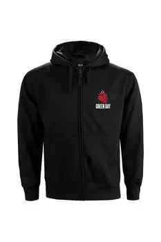 Толстовка с молнией во всю длину American Idiot Green Day, черный