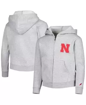 Толстовка с молнией во всю длину Big Boys Heather Grey Nebraska Huskers League Collegiate Wear, серый