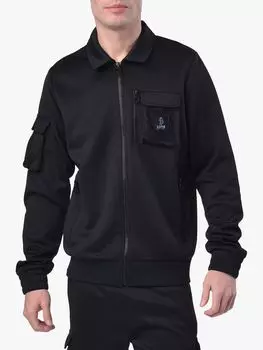 Толстовка с молнией во всю длину Garrow Техническая LUKE 1977, черный как смоль