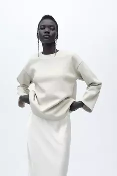 Толстовка с молнией ZARA, песочный/мергель
