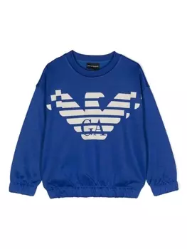 Толстовка с монограммой Emporio Armani Kids, синий