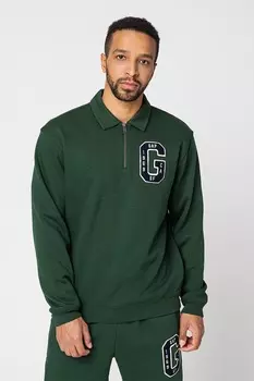 Толстовка с монограммой и короткой молнией Gap, зеленый