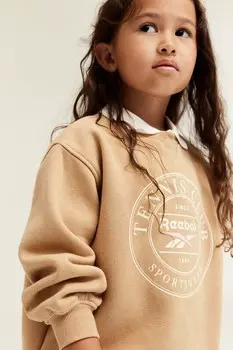Толстовка с мотивным принтом H&M, бежевый