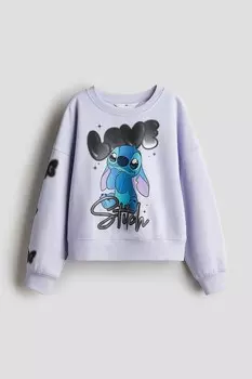 Толстовка с мотивным принтом H&M, фиолетовый