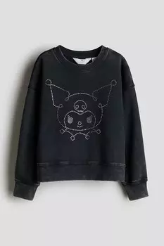 Толстовка с мотивным принтом H&M, серый