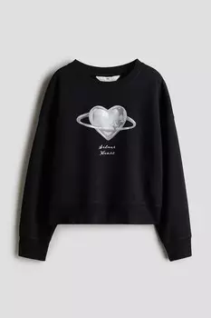 Толстовка с мотивом H&M, черный