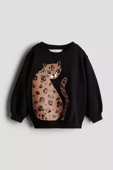 Толстовка с мотивом H&M, черный