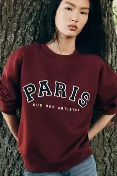 Толстовка с мотивом H&M, красный