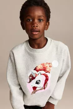 Толстовка с мотивом H&M, серый
