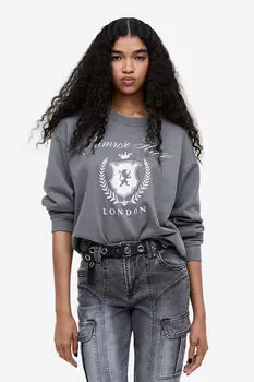 Толстовка с мотивом H&M, серый