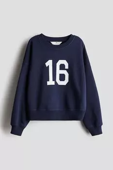 Толстовка с мотивом H&M, синий