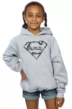 Толстовка с мраморным логотипом Супермена DC Comics, серый