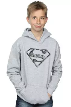 Толстовка с мраморным логотипом Супермена DC Comics, серый