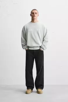 Толстовка с набранным лозунгом ZARA, серый