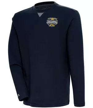 Толстовка с надписью «Antigua NCAA Michigan Wolverines 2023 National Champions Flyer Bunker», синий