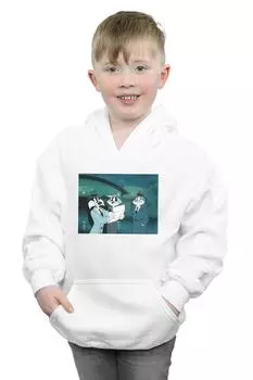 Толстовка с надписью Bugs Bunny Sylvester Looney Tunes, белый