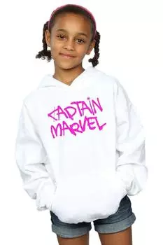 Толстовка с надписью Captain Marvel, белый