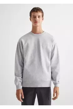 Толстовка с надписью и рисунком Mango, серый