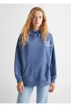 Толстовка с надписью и рисунком Mango, синий