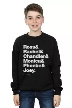 Толстовка с надписью «Имена» Friends, черный