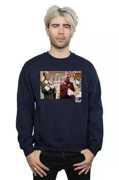 Толстовка с надписью «Рождественский магазин» Elf, темно-синий