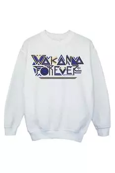 Толстовка с надписью Wakanda Forever Tribal Marvel, белый