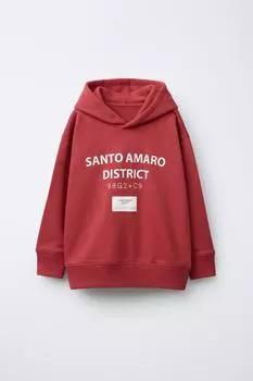 Толстовка с надписью ZARA, красный