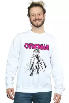 Толстовка с надписью «Женщина-кошка» DC Comics, белый
