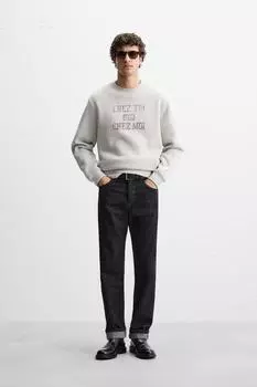 Толстовка с напечатанным слоганом ZARA, серый марл