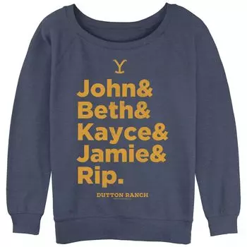 Толстовка с напуском и графическим рисунком для юниоров Yellowstone John & Beth and Kayce and Jamie & Rip Name Stack Licensed Character
