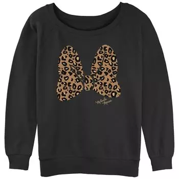 Толстовка с напуском и рисунком Disney's Minnie Mouse для детей с леопардовым принтом и бантом Licensed Character