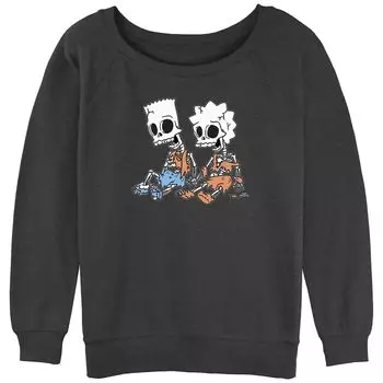 Толстовка с напуском и рисунком The Simpsons Bart and Lisa Skeletons для юниоров Licensed Character