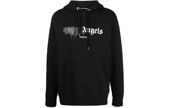 Толстовка с напыленным логотипом Paris Palm Angels, черный