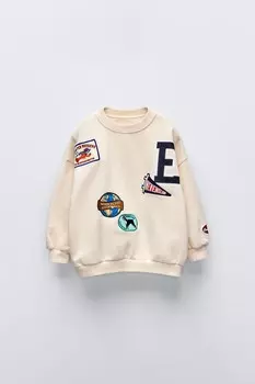 Толстовка с нашивкой lobster ZARA, экрю