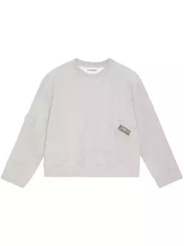 Толстовка с нашивкой-логотипом GANNI, серый