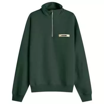 Толстовка с нашивкой-логотипом Grosgrain на молнии до половины длины Jacquemus, зеленый