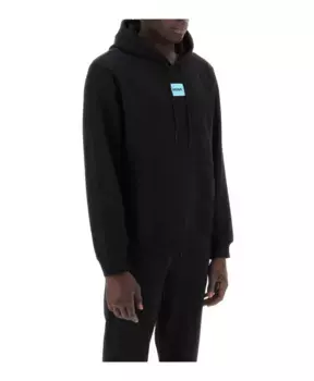 Толстовка с нашивкой логотипом из хлопковой махровой ткани. Hugo Boss, черный