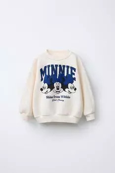 Толстовка с нашивкой " минни маус " disney ZARA, экрю