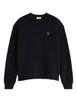 Толстовка с нашивкой на голову «Лиса» Maison Kitsun, черный