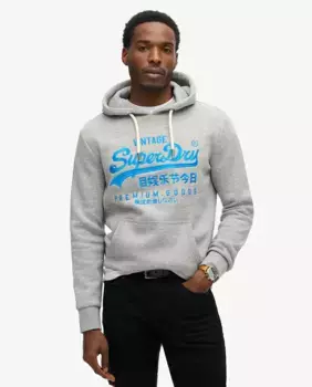 Толстовка с неоновым рисунком Superdry, серый