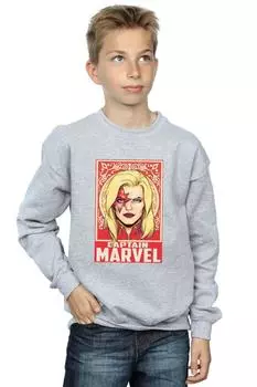Толстовка с орнаментом «Капитан» Marvel, серый