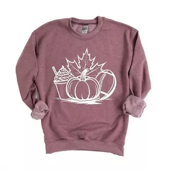 Толстовка с осенним коллажем Simply Sage Market, цвет Heather Maroon